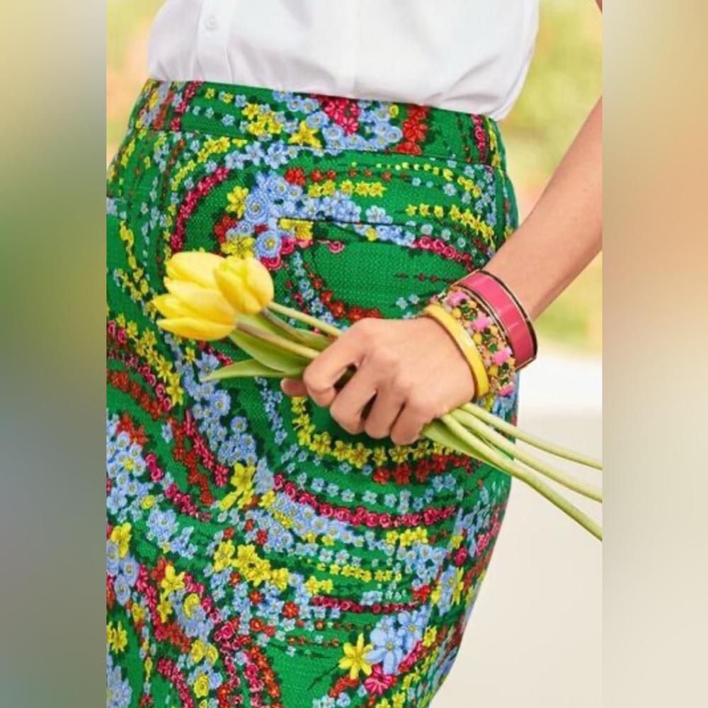 Talbots Green Multicolored Pencil Skirt 🌼
